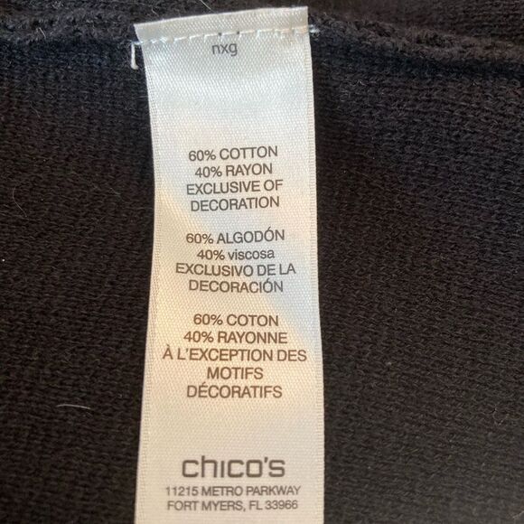 Chicos Elegant sweater Jacket w/ embroidery & beading - Picture 10 of 11